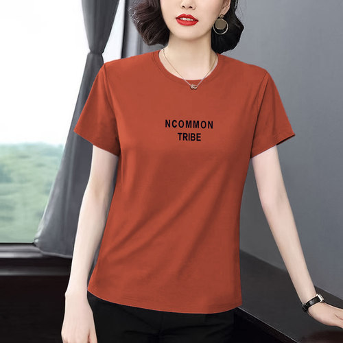 清仓捡漏外贸中老年妈妈短袖t恤女夏装减龄半袖小衫宽松上衣洋气