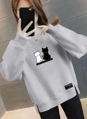 清仓捡漏外贸妈妈装秋冬加绒加厚卫衣女大码宽松显瘦百搭洋气上衣