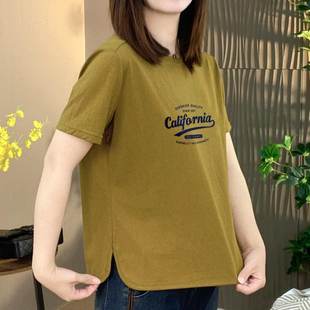 妈妈装 上衣 印花T恤女宽松显瘦减龄时尚 今年流行品牌通勤风短袖