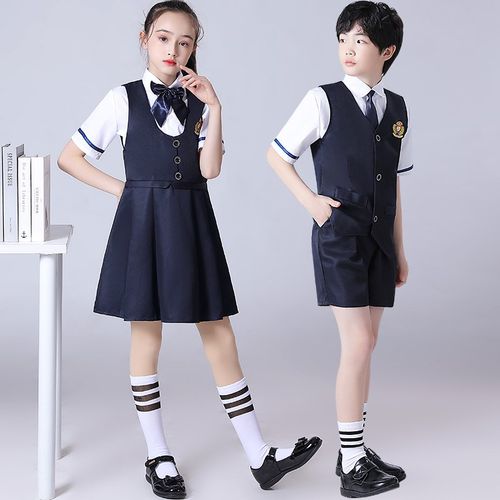 优选儿童演出服h中小学生英伦风校服合唱表演服男女童演讲主持朗