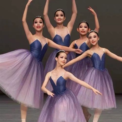 优选专业成人芭j蕾舞裙儿童舞蹈演出服长纱裙比赛服女童亮片蓬蓬
