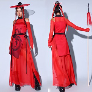 新品年会中国风大气开场舞表演套装新款演出Q服装女团打鼓舞蹈服