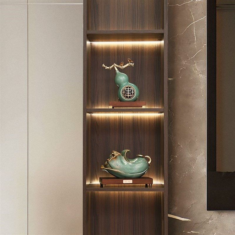 精选中国风葫芦摆j件陶瓷冰裂釉家居装饰品书房书桌玄关新中式搬,家居饰品,国学摆件,淘宝优惠券,粉丝福利购,淘宝优惠卷