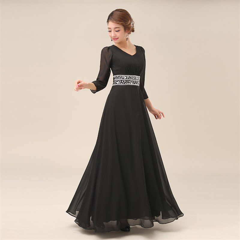 新选成人合唱服合唱团演A出服装大合唱服长裙新款中老年指挥