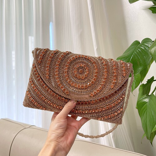 印度手工钉珠手拿手提斜跨腋下包