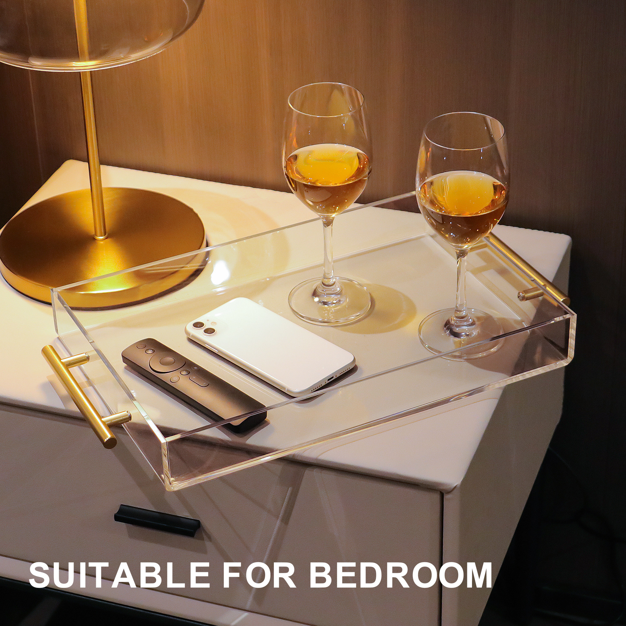 尾货清仓~亚克力金属把手托盘方形透明家用餐具面点甜食酒杯收纳,收纳整理,收纳盘,淘宝优惠券,粉丝福利购,淘宝优惠卷