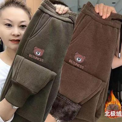 【买一送一】男士秋冬加绒加厚灯芯绒裤外穿保暖羊羔绒束脚哈伦裤