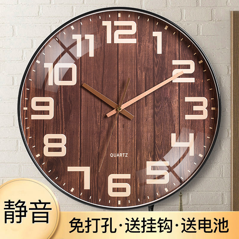 静音挂钟大字体，送电池挂钩