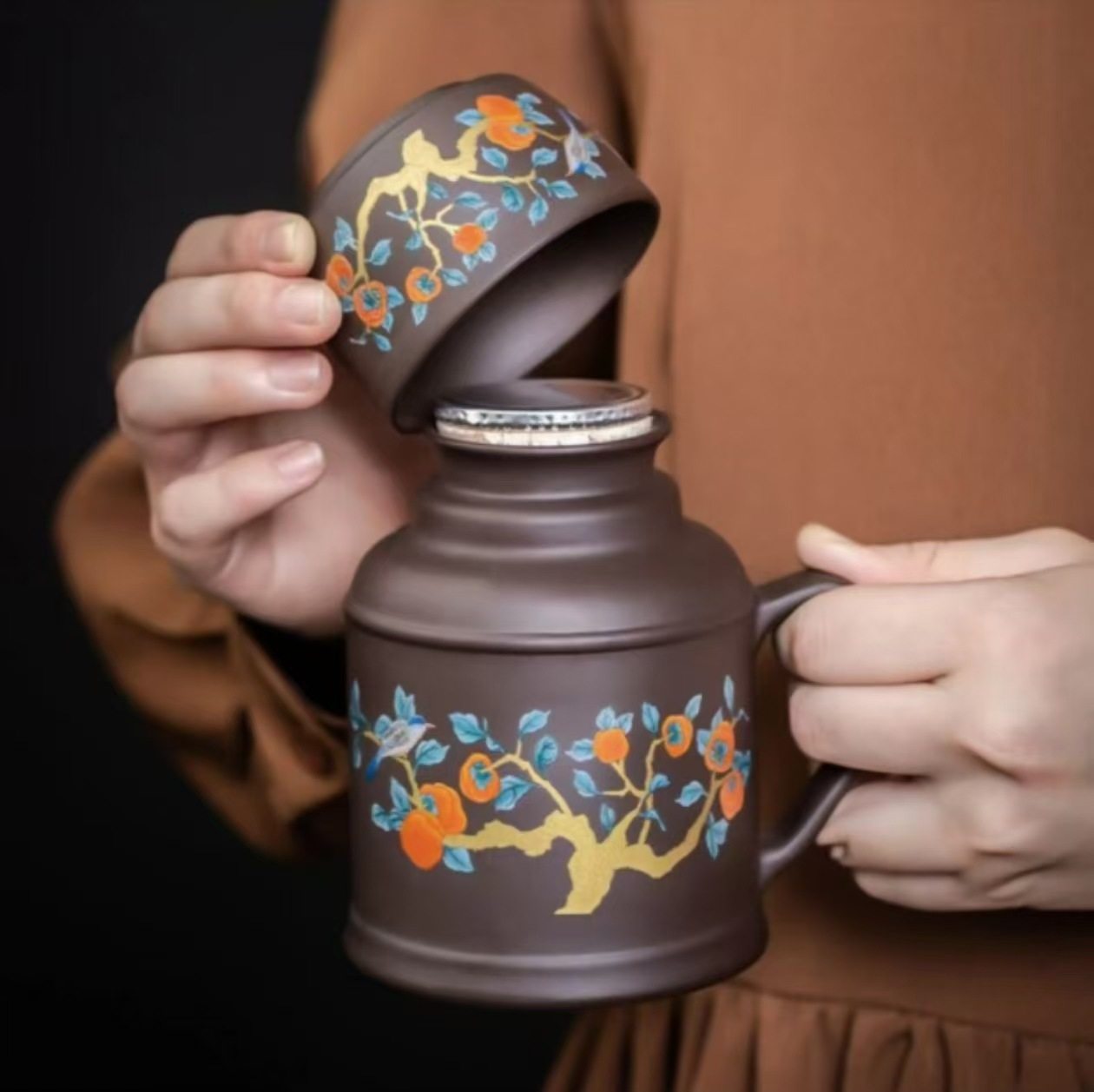 朱泥紫砂小暖壶办公室带盖马克杯家用创意焖茶壶杯大容量泡茶杯子,餐饮具,茶壶,淘宝优惠券,粉丝福利购,淘宝优惠卷