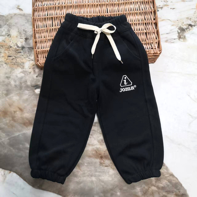 春秋季男童黑色束脚裤女童宽松运动裤抽绳休闲卫裤儿童长裤子115