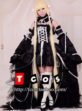 TCOS chobits人形电脑天使心 小叽cos黑礼服 高品质cosplay服装女