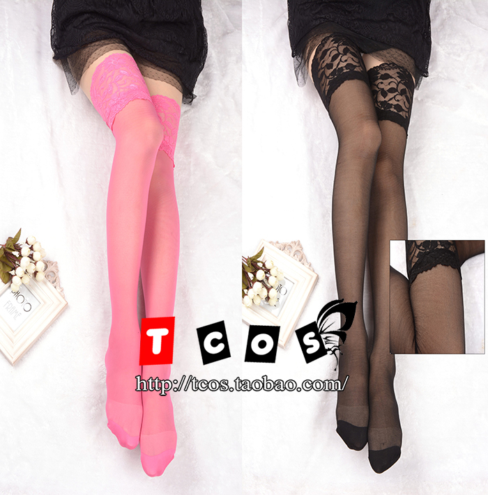 TCOS 百搭蕾丝袜吊带袜蕾丝袜高筒袜 时崎狂三 长筒袜cos袜子