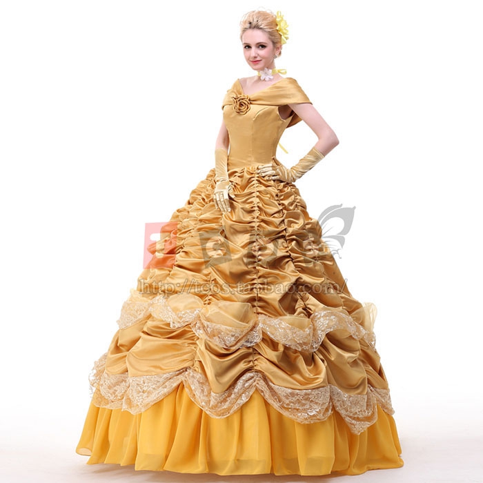 美女与野兽贝儿演出服公主裙