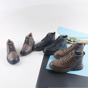 HL42190海系列高帮马丁靴男靴子大头皮鞋 保暖加绒靴子冬 休闲时尚