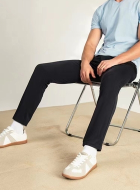 凉感HL28273  D系列男款高弹力超薄速干商务休闲小脚长裤黑色工装