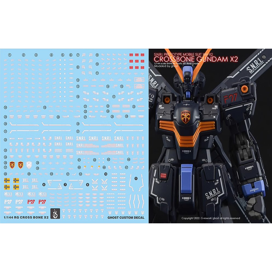 炎RG海盗X2荧光水贴骷髅