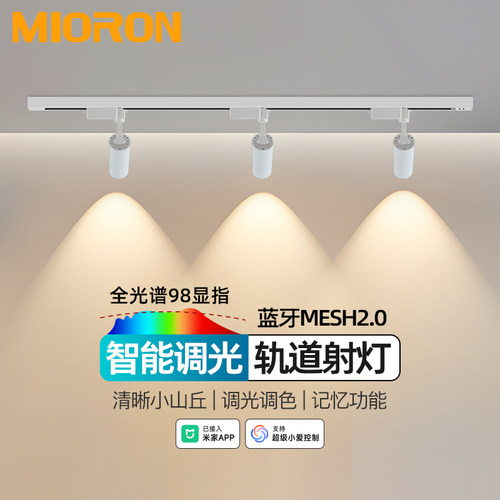 智能小山丘轨道射灯led导轨背景墙服装明装已接入米家App轨道灯