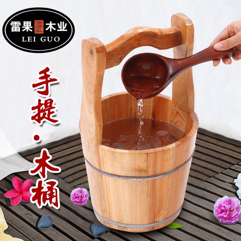 木质水桶 木提桶 小木桶 提水桶 桑拿中药桶 影视拍照道具 仿古