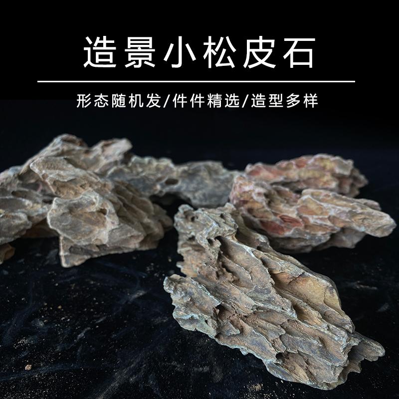 松皮石鱼缸造景鱼缸微观装饰天然