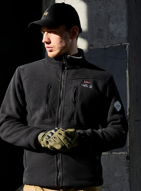 户外秋冬季Nuowei抓绒衣男士加绒保暖加厚冲锋衣登山徒步战术夹克