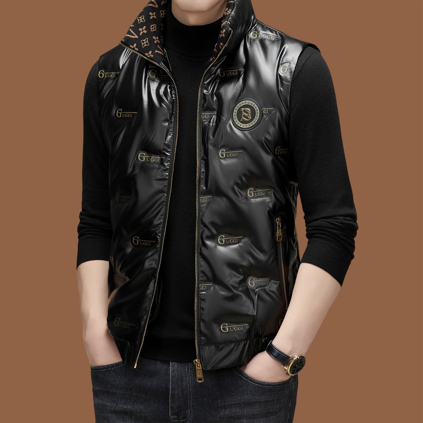 意大利正品立领羽绒马甲外套2025冬季男士时尚潮流百搭羽绒服背心,男装,羽绒马甲,淘宝优惠券,粉丝福利购,淘宝优惠卷