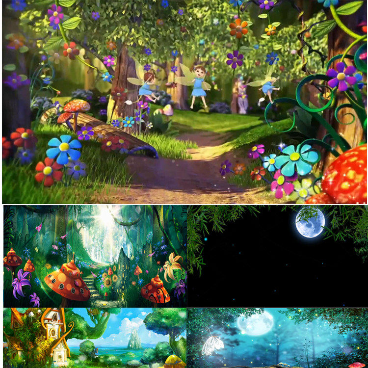 儿童情景剧摘月亮舞台背景视频摘月亮led视频素材