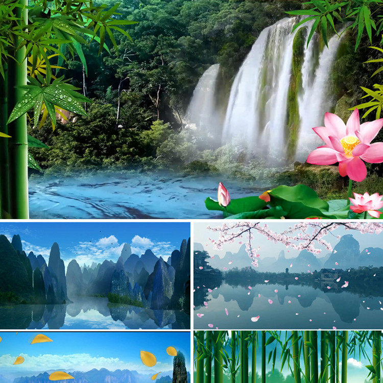 花桥流水配乐成品 花桥流水 led动态视频 唯美风景场景广场舞背景