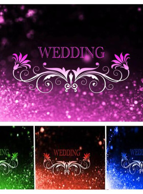 唯美浪漫梦幻粒子婚礼庆典主题logo 花纹粉色蓝色婚庆led视频素材