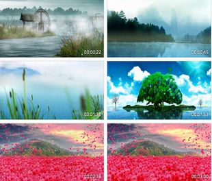 东北民歌乌苏里船歌配乐成品背景led动态视频素材 青山绿水 民歌