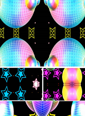 T-ara歌曲RolyPoly表演背景视频led动态视频万花筒五角星舞蹈背景