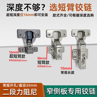 超短臂铰链窄小侧板液压阻尼