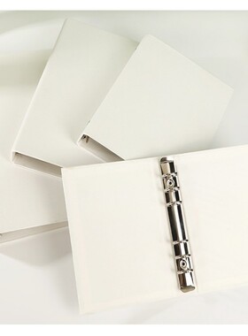 白色外壳A5简约复古白色牛皮纸活页夹A4B5资料册同学录相册收纳本