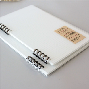 10孔笔记本不硌手A5B5封面替芯透明活页外壳可拆卸5环活页夹本子