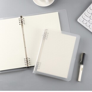 八孔软封面PVC方格点阵横线空白8孔磨砂80g手帐芯A4B5A5活页本