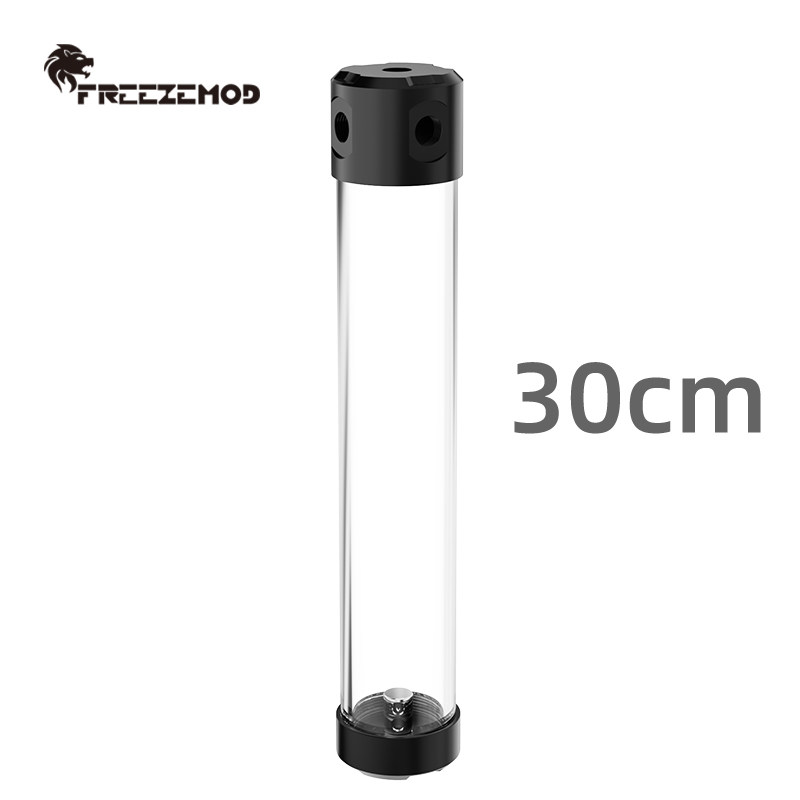 Freezemod Computer Water Cooling new Ysx-Pma Transparent Cylindrical Side Outlet Box Four-Hole Built-In Defoamer
