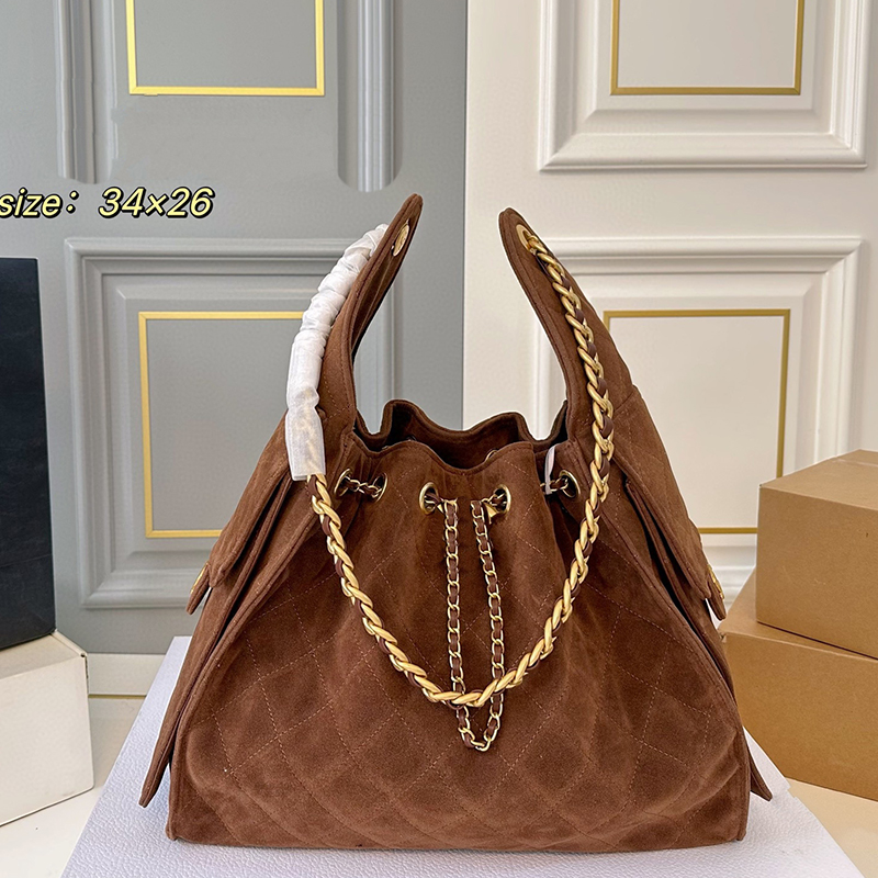 香家25c抽绳水桶包麂皮绒腋下包