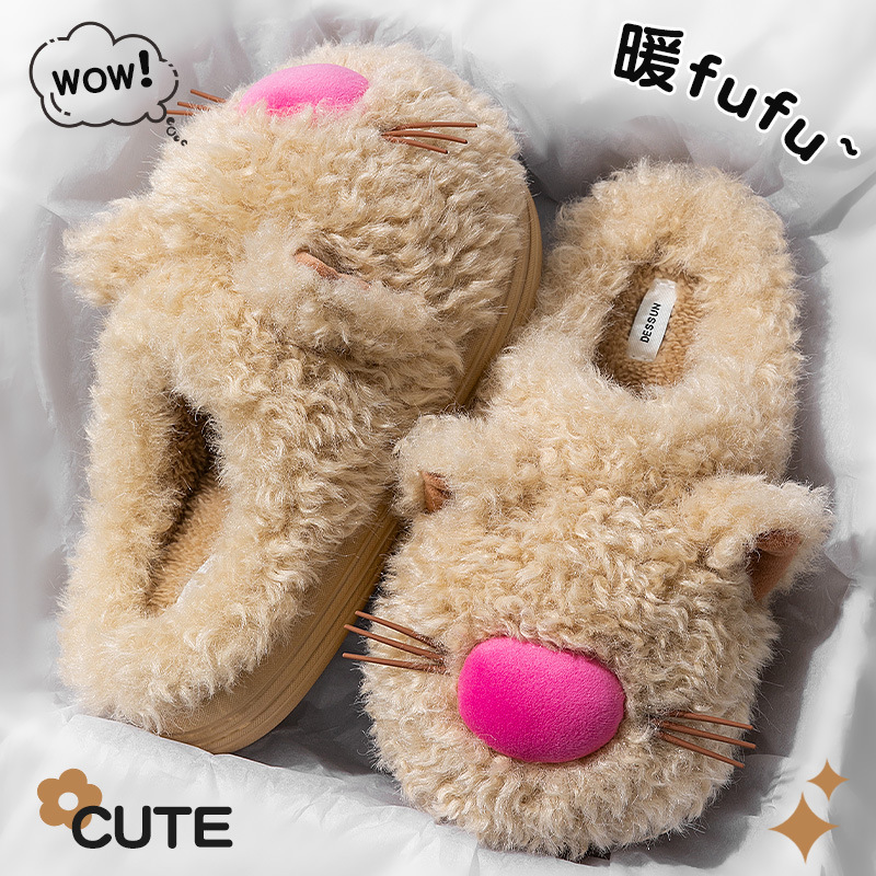 月子棉拖鞋女款秋冬季2025新款室内家居厚实保暖孕妇细毛绒棉鞋女