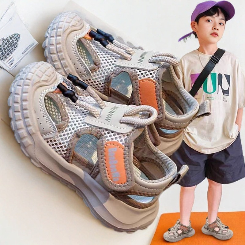 男童凉鞋夏季2025新款镂空软底儿童网鞋男孩透气运动鞋女童休闲鞋