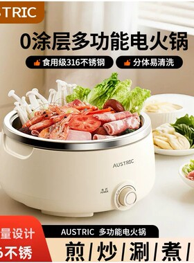 日本316不锈钢电煮锅3-4L电火锅