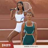 RESHAPE 重塑之路 轻强度带胸垫复古捆边网球健身运动背心Power