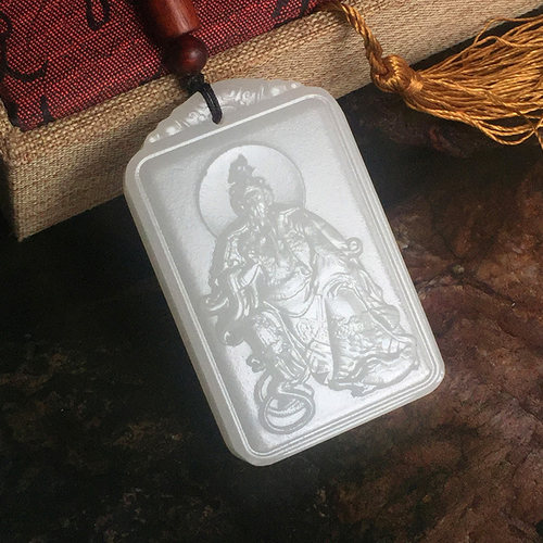 阿富汗玉石紫薇真武大帝玄武玄天吊坠玉牌随身挂件