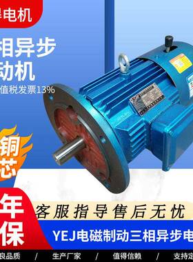 厂家YEJ系列电磁制动三相异步电动机YEJ132S-4/5.5w抱闸电机