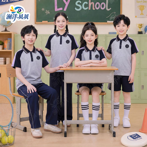 澜洋贝贝辽宁省沈阳市小学生春秋季校服第一款儿童初中生短袖班服
