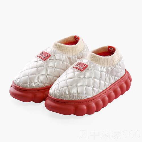 正品时潮流丸子羽绒尚棉防水鞋女秋冬季防滑底可外穿运动棉拖厚鞋