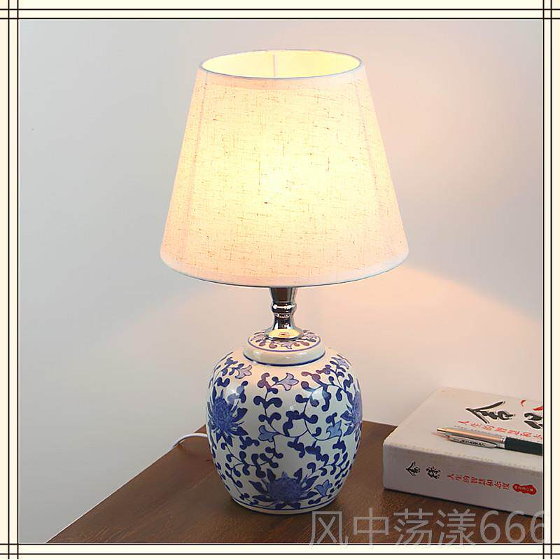 正品陶瓷灯室床头灯美式现代简中约酒店卧客厅新式复古欧式装饰台