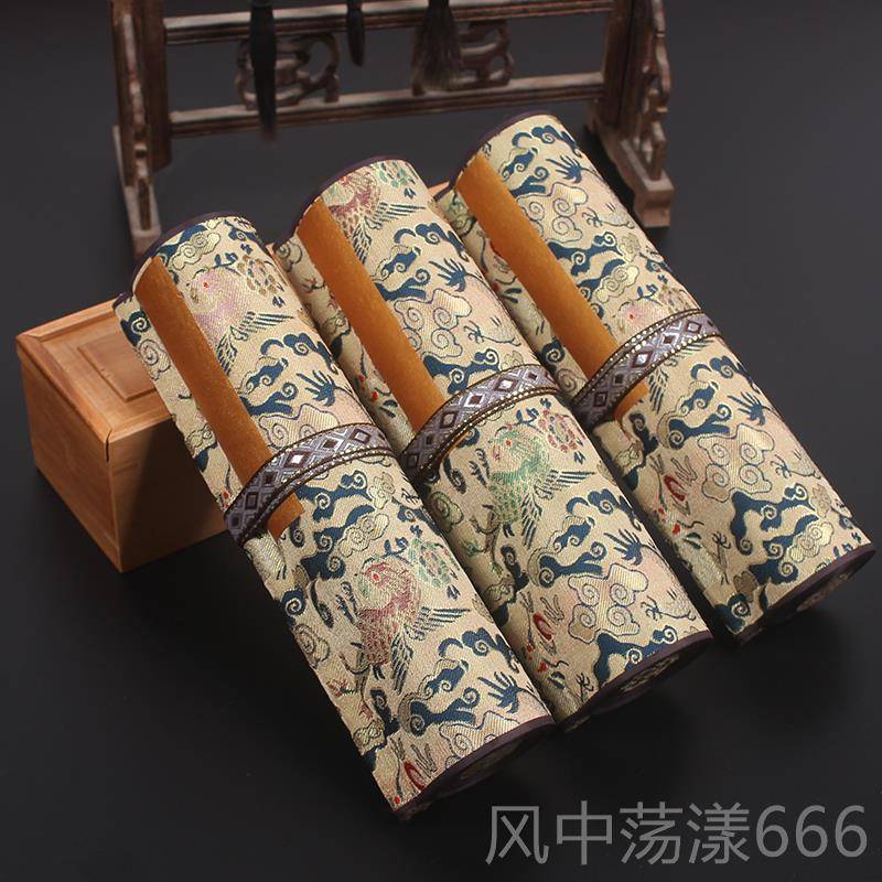 正品全绢布宣空白纸卷香樟木盒装宣纸手卷仿乾隆绢纸空轴白手卷图片