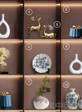 正品新中式轻奢高家居饰装品摆件客厅酒柜博架古办公档室工艺品饰