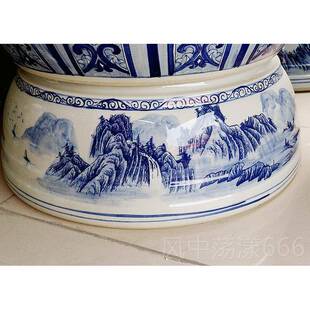 正品景德手鲤镇陶瓷器绘底座鱼缸花盆脚架子瓷金锦睡瓷莲荷花缸底