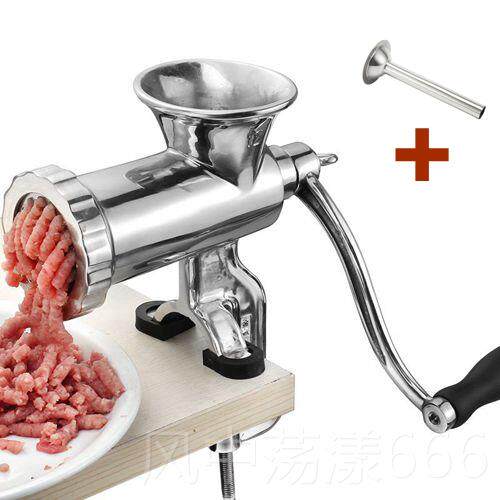 正品晶帆304香不锈钢手动绞肉机家用摇碎机肉机料理绞馅机灌肠机