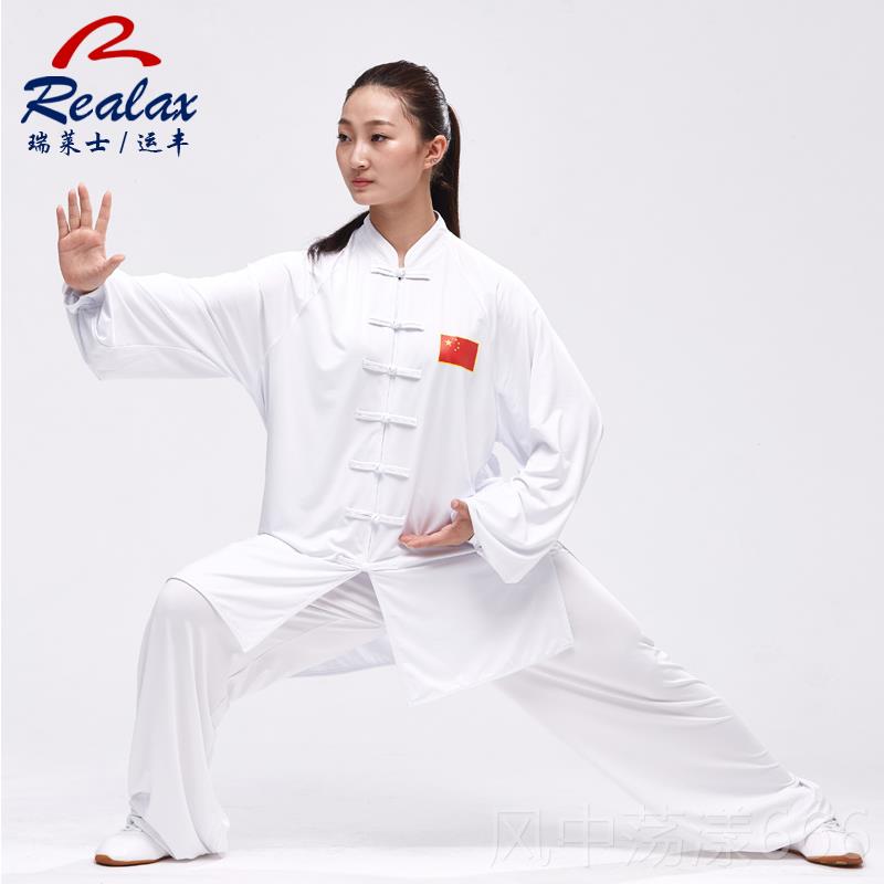 正品运丰牛奶丝春太极服男夏中国女风练太极拳比赛服中老年晨练服
